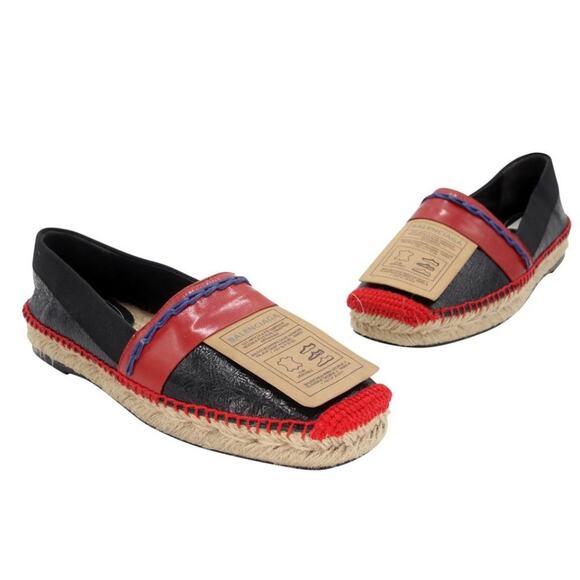 Balenciaga Espadrille Colorblock 39 Leather Emblem Flats BL-0225N-0052 - Picture 1 of 12